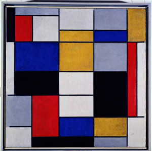 Piet Mondrian Posizione Giallo Blu Rosso Olio...