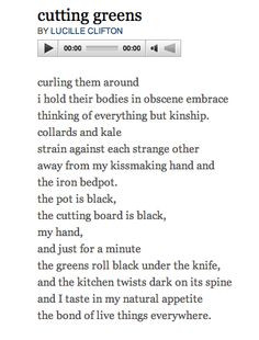 cutting greens by lucille clifton more lucille clifton lucile clifton
