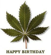 Happy Birthday Marijuana Leaf Image
