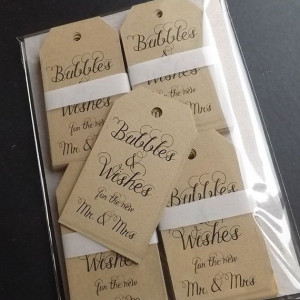 Bubbles and Wishes for the new Mr and Mrs, 200 wedding favor, Wedding ...