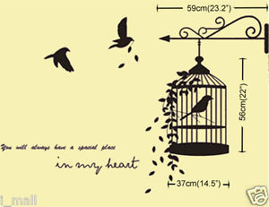 CUTIE-BIRDS-CAGE-Wall-Decal-quote-Youll-always-have-a-special-place-in ...