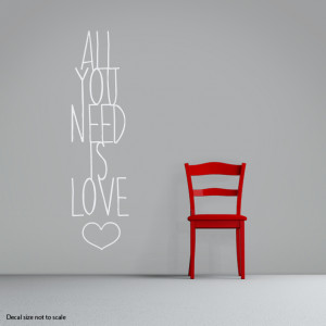 all you need is love quote wall art sticker