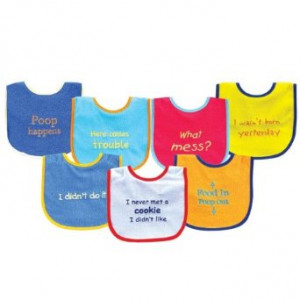 Luvable Friends 7-Pack Bold Sayings Baby Bib special offers