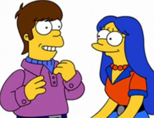 Homer Simpson meets Marge Bouvier in their senior year of High School ...