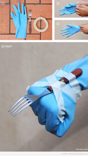Funny Picture - A very fast way to build a Wolverine costume