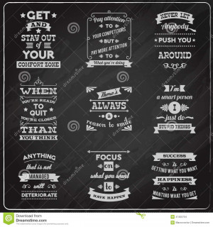 ... quotes collection chalkboard labels set isolated vector illustration