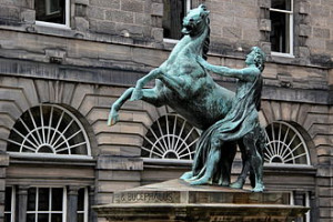 statue by John Steell showing Alexander taming Bucephalus