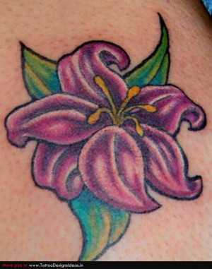 Purple Lily Flowers Tattoos