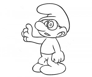 Brainy Smurf Colouring Pages