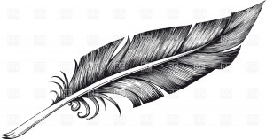 Vintage black and white quill pen (feather), 38700, download royalty ...