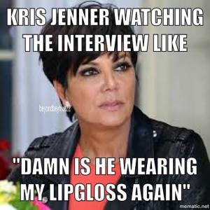 Kris Jenner watching the interview like