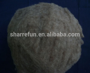 Dehaired and Carded Chinese Sheep Wool Brown Color 20.5mic/32-34mm