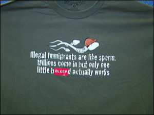 Anti-Illegal Immigration T-Shirt Being Banned.