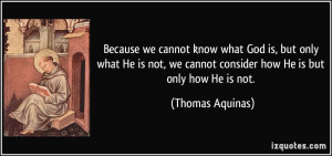 Because we cannot know what God is, but only what He is not, we cannot ...