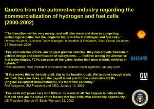 Quotes regarding the commercialisation of hydrogen and fuel cells ...
