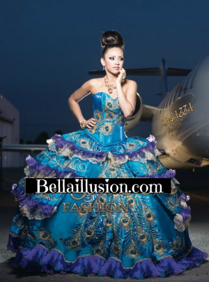Peacock themed Quinceanera dress!Peacocks Quinceanera Dresses, Quince ...