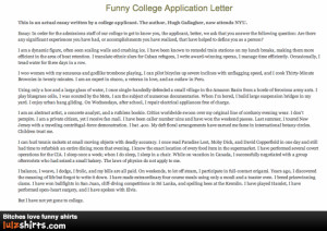 hilarious college application essay