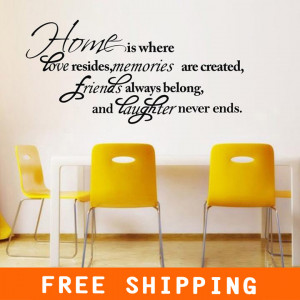 Happy Home Quotes Fashion Wall Art Word Home Decoration Removable ...