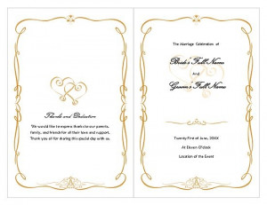 Guidelines for writing wedding programs