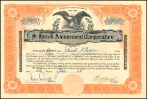 Hurok Amusement Corporation signed by Sol Hurok 1925