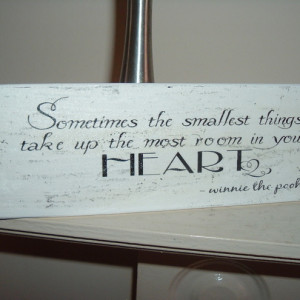 shabby chic distressed plaque-winnie the pooh quote-cute