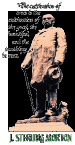 Statue of J. Sterling Morton with Quote