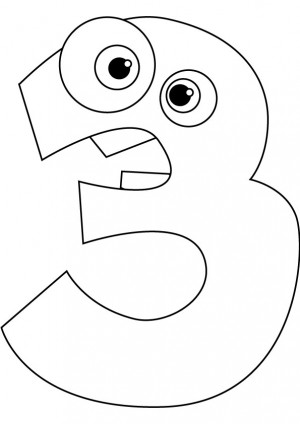 number 3 coloring pages printable