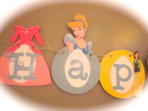 Happy 1st Birthday banner Disney princess party by thisNthat1109, $32 ...