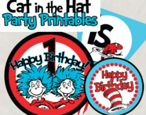 Cat In The Hat Birthday Party Personalized Custom Banner Dr. Seuss Cat ...
