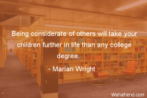 college-Being considerate of others will take your children further in ...