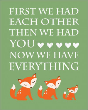 Orange and Green Fox/Woodland Nursery Quote Print by LJBrodock, $10.00