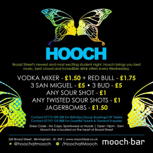HOOCH @ MOOCH – Weekly Student Night
