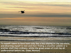 ... to have been only like a boy playing on the sea- shore... -Newton