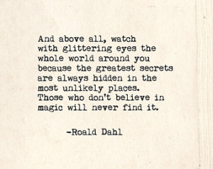 Roald Dahl Quote. Inspirational Pri nt. Typographic Print. Typewriter ...