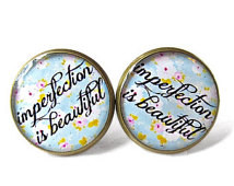 Floral imperfection is beautiful St ud Earrings - Motivational ...