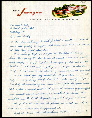 Image of Letter from Jackie Robinson to Branch Rickey, 1950
