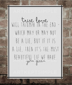 INSTANT DOWNLOAD John Green Love Quote Poster by artkeptsimple, $6.00