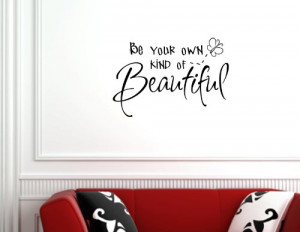 OWN KIND OF BEAUTIFUL Vinyl wall lettering stickers quotes and sayings ...