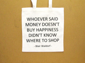 Blair Waldorf linen shopping bag Gossip Girl Leighton Meester Money ...
