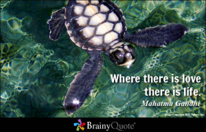 Where there is love there is life. - Mahatma Gandhi