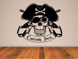Personalised Pirate Skull Wall Sticker