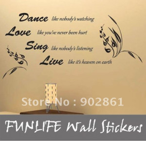 funlife-100x140cm-Vinyl-Dance-Love-Sing-Live-Wall-Quotes-Lettering ...
