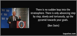 There is no sudden leap into the stratosphere. There is only advancing ...