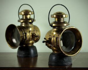 Antique Pair of Lucas ‘King of The Road’ Motoring Lamps c.