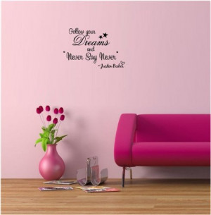 ... dreams and never say never. cute music wall art wall sayings quotes by