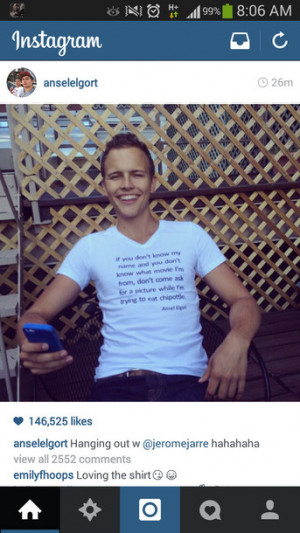 ... jarre ansel elgort shirt ansel elgort facebook t-shirt top quote on it