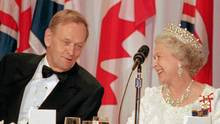 Queen Elizabeth and Prime Minister Jean Chretien smile at the ...