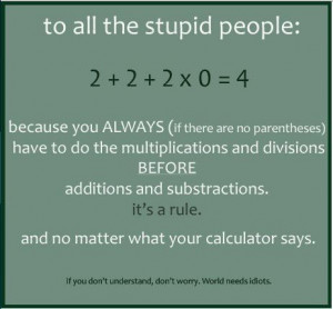 To all the stupid people who can't math.