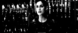 Black & White: Carrie-Anne Moss as Trinity in The Matrix
