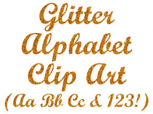 ... Letters Clip Art, Gold Glitter Numbers Clipart - Instant Download